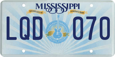 MS license plate LQD070