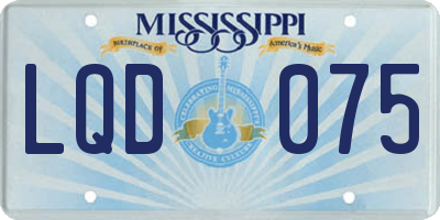MS license plate LQD075