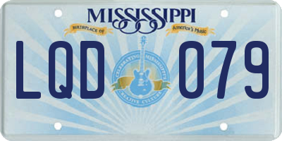 MS license plate LQD079