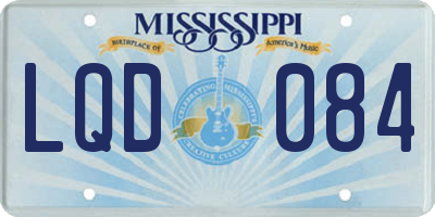 MS license plate LQD084