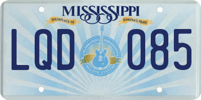MS license plate LQD085