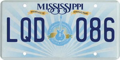 MS license plate LQD086