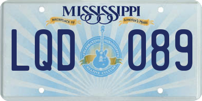MS license plate LQD089