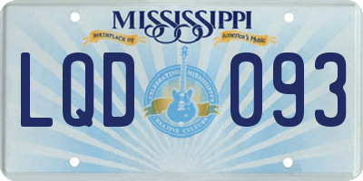 MS license plate LQD093