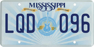 MS license plate LQD096