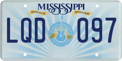 MS license plate LQD097