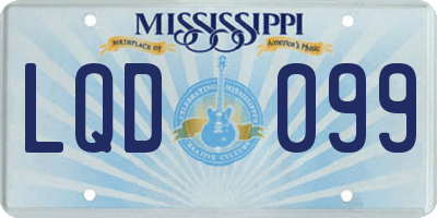 MS license plate LQD099