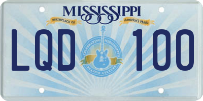 MS license plate LQD100