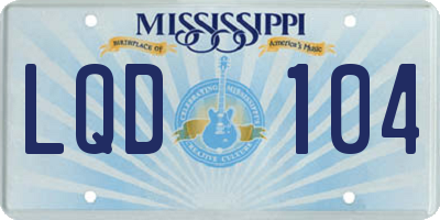 MS license plate LQD104