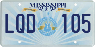MS license plate LQD105