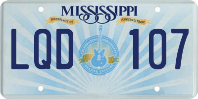 MS license plate LQD107