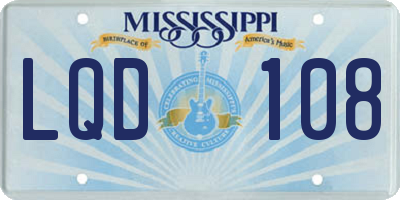MS license plate LQD108