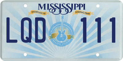 MS license plate LQD111