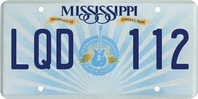 MS license plate LQD112