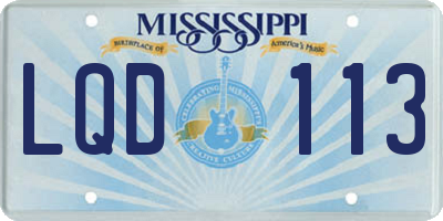 MS license plate LQD113