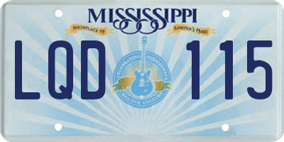 MS license plate LQD115