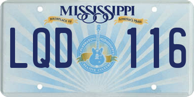 MS license plate LQD116
