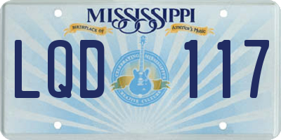 MS license plate LQD117