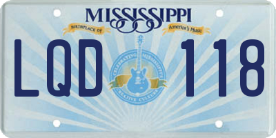 MS license plate LQD118