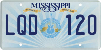 MS license plate LQD120