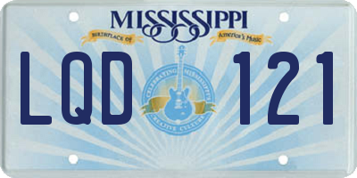 MS license plate LQD121