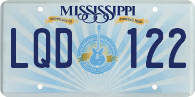 MS license plate LQD122