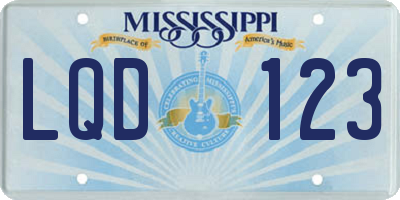MS license plate LQD123