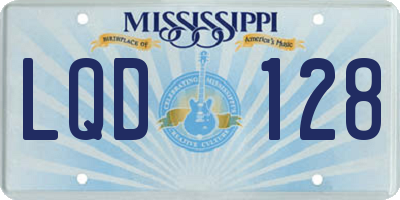 MS license plate LQD128