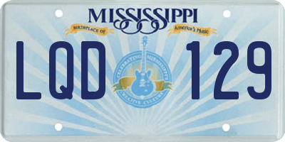 MS license plate LQD129
