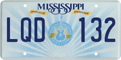 MS license plate LQD132