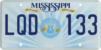 MS license plate LQD133