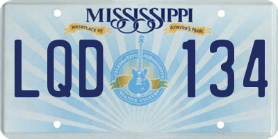 MS license plate LQD134