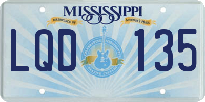 MS license plate LQD135