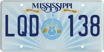 MS license plate LQD138
