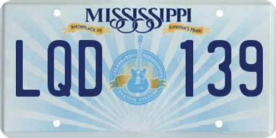MS license plate LQD139