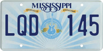MS license plate LQD145