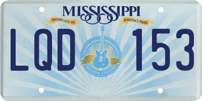 MS license plate LQD153