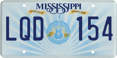 MS license plate LQD154
