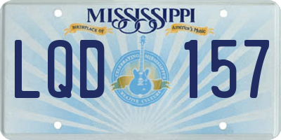 MS license plate LQD157