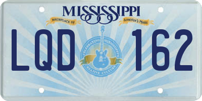 MS license plate LQD162