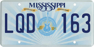 MS license plate LQD163
