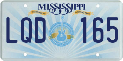 MS license plate LQD165