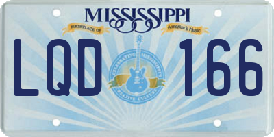 MS license plate LQD166