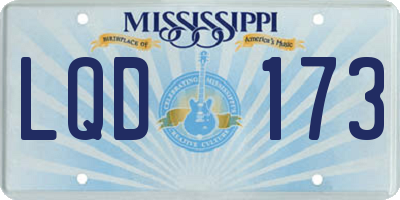 MS license plate LQD173