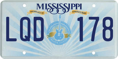 MS license plate LQD178