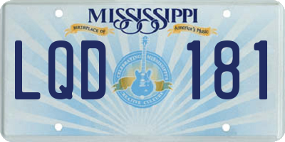 MS license plate LQD181