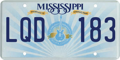 MS license plate LQD183