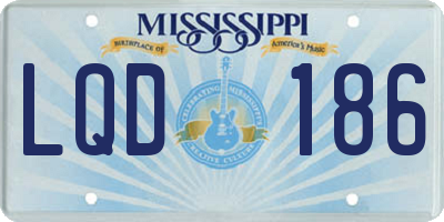 MS license plate LQD186