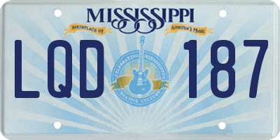 MS license plate LQD187