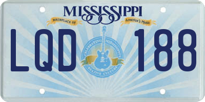 MS license plate LQD188